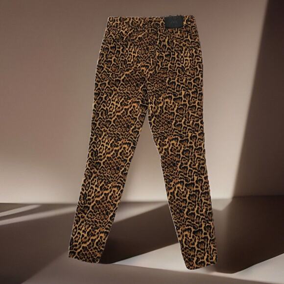 Zara Jeggings Womens 4 Leopard Print W26 L26 High Rise Stretch Skinny Leg - Picture 1 of 13